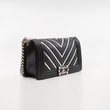 thumbnail Medium Holographic Chevron Lambskin Leboy Bag PHW Seri 24 - L'UXE LINK