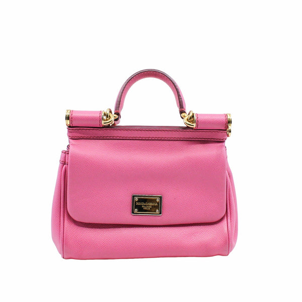 Sicily bag in dauphine Small Pink calfskin GHW