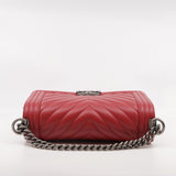 thumbnail Old Medium Leboy In Red Chevron Lambskin Leather Handbag PHW Seri 25 - L'UXE LINK