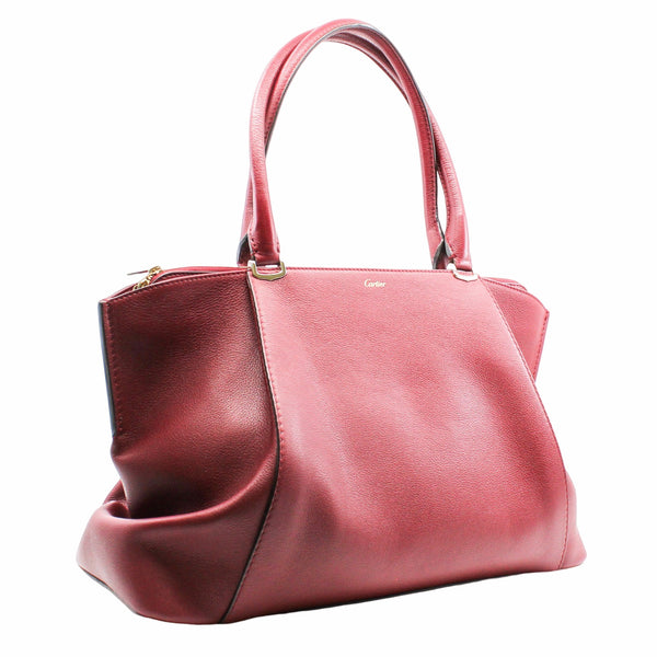 tote  lady bag leather red ghw - L'UXE LINK