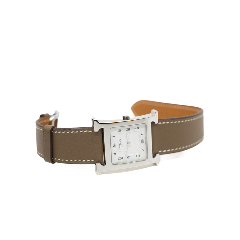 heure H watch 26x26 phw with etoupe band