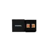 thumbnail Pink Square Gold CC Logo Earrings - L'UXE LINK