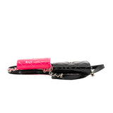 thumbnail Belt In Love Black And Pink In Patent Leather Quilted Double Mini Flap Waist Bag Seri 29