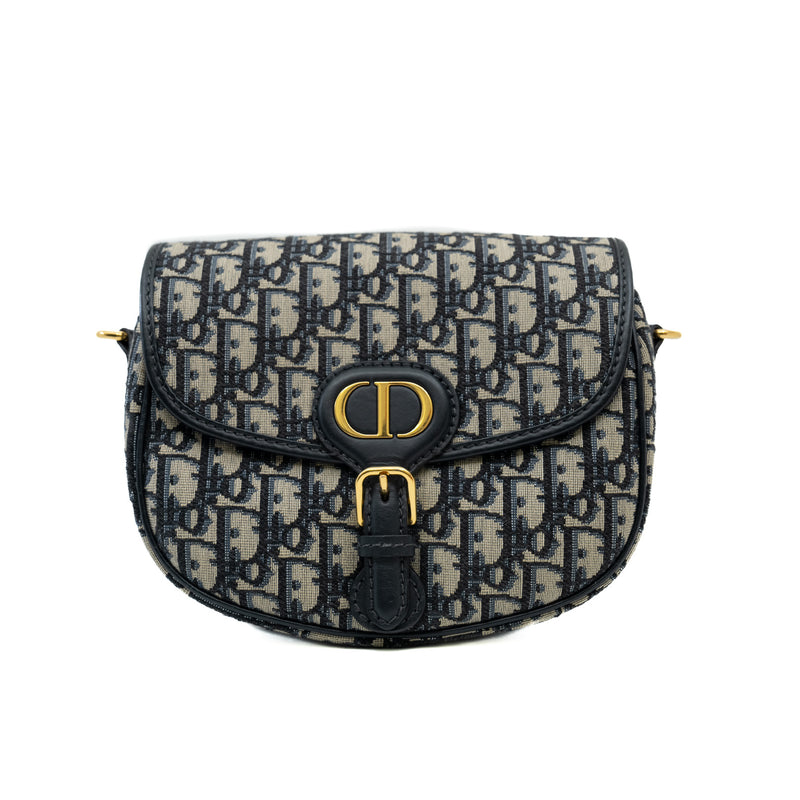 Bobby East-West Bag In Blue Dior Oblique Jacquard GHW 2020