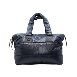 Medium Coco Coon In Nylon And Leather Navy With Bordeaux Reversible Tote Bag Seri 13 - L'UXE LINK