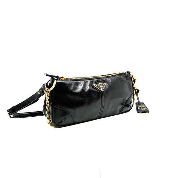 Re-Edition 2002 Medium Shiny Leather Shoulder Bag GHW