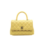 thumbnail 22P Small Coco Handle Light Yellow Caviar Handbag LGHW Seri NKHGXXXX - L'UXE LINK