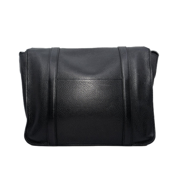 Steve Caporal Taurillon Clemence Messenger Bag Black PHW P Stamp - L'UXE LINK