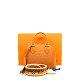 thumbnail Alma BB In Honey Gold Epi Leather Handbag PHW With Jacquard Strap - L'UXE LINK