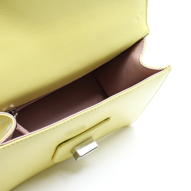 Diorama Club Shoulder Bag In Light Yellow Patent Leather PHW - L'UXE LINK