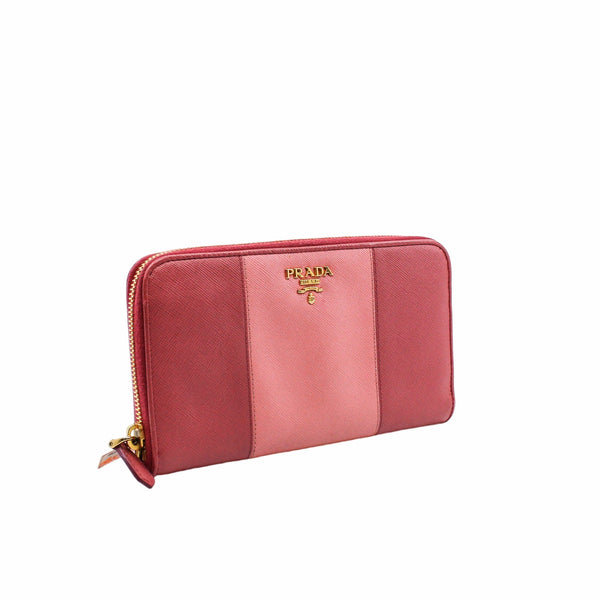 long zip wallet pink mix nudy pink ghw - L'UXE LINK