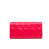 thumbnail Lady Dior Cannage Pink Patent Leather Wallet on Chain GHW - L'UXE LINK