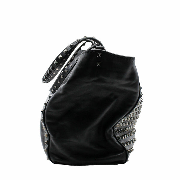 Studded Rockstud Tote Black - L'UXE LINK