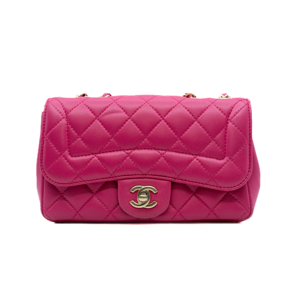 Mini Mademoiselle Chic Flap Bag Lambskin Quilted Pink GHW Seri 21 - L'UXE LINK