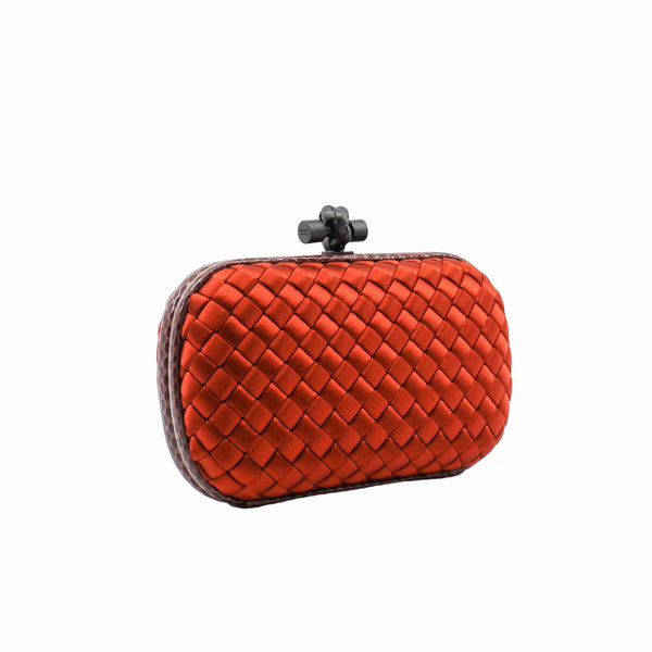 clic clutch in satin orange