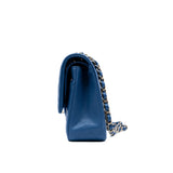 thumbnail Medium Classic In Blue Caviar Leather Double Flap Bag GHW Seri 29 - L'UXE LINK