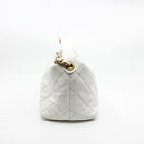 thumbnail Small Perfect Meeting White Lambskin Quilted Hobo Bag With Chain Seri 29