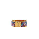 thumbnail Bolduc Au Carre Hinged Enamel Printed Wide Bracelet - L'UXE LINK