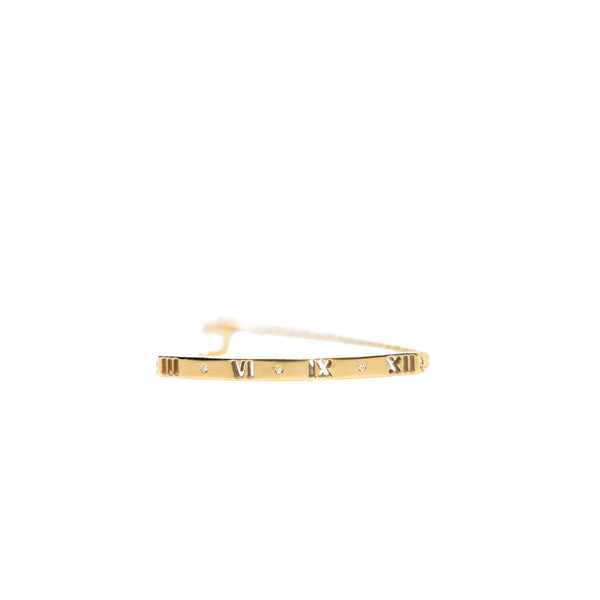 Atlas Pierced Bar Diamond 18k Yellow Gold Bracelet - L'UXE LINK