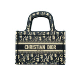 thumbnail Mini Book Tote In Blue Dior Oblique Embroidery Bag