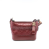 thumbnail Small Gabrielle In Red Aged Smooth Calfskin Quilted With Logo Handle Strap Limited Hobo Bag GHW Seri 30