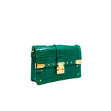 thumbnail Trunk Chain Green Brilliant Alligator Leather Wallet GHW - L'UXE LINK