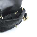 thumbnail Small Black Shearling Quilted Chunky Chain CC Flap Bag GHW Seri 30