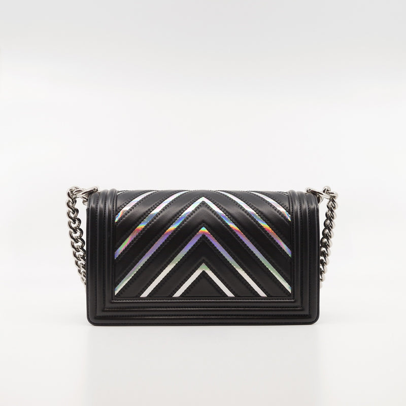 Medium Holographic Chevron Lambskin Leboy Bag PHW Seri 24 - L'UXE LINK