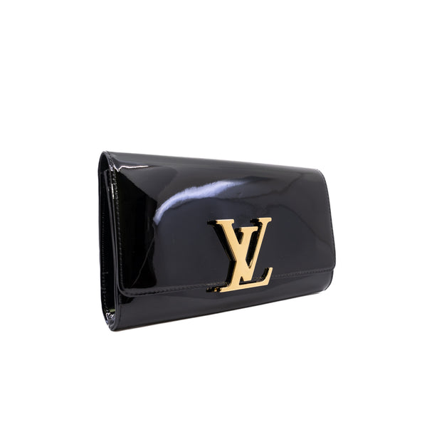 Louise Clutch Patent Leather Black Ghw 2014 - L'UXE LINK