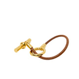 thumbnail Glenan H Bracelet In Gold Swift Leather - L'UXE LINK