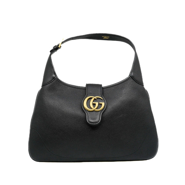 Medium Aphrodite Black Calfskin Shoulder Bag