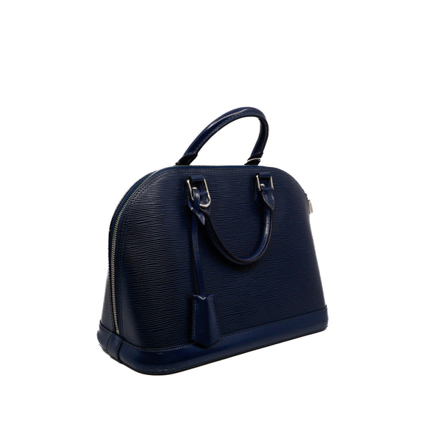 Alma Pm Blue Indigo Epi Leather Bag Phw - L'UXE LINK