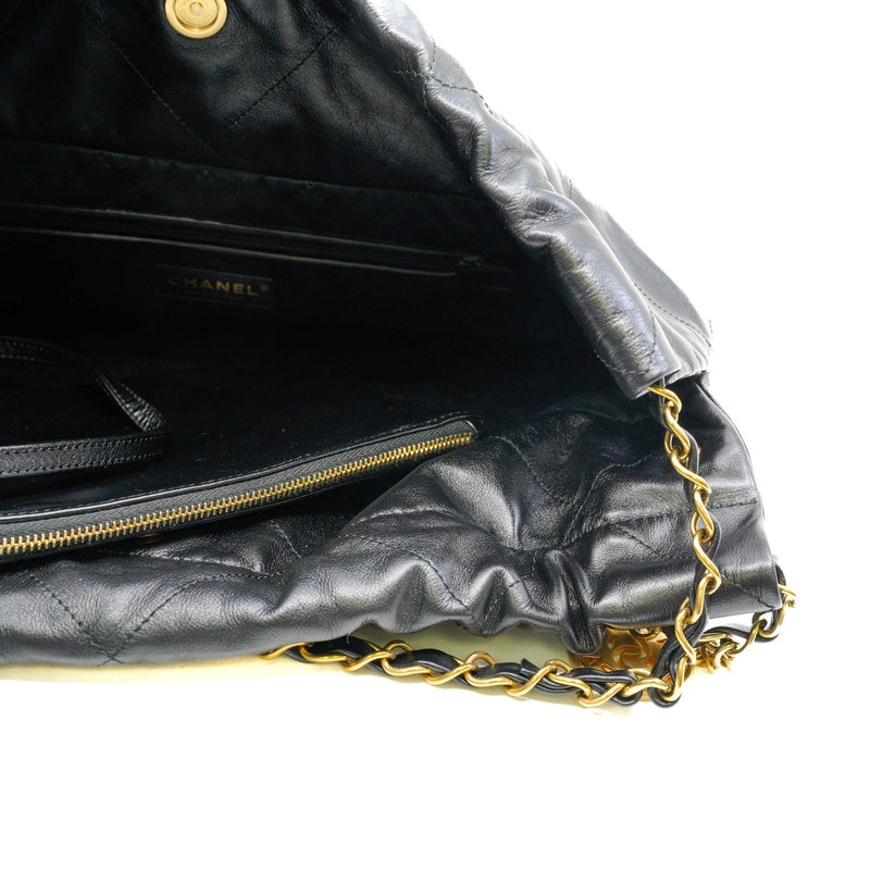 Medium 22 Bag In Black Calfskin GHW Seri PHUAXXXX - L'UXE LINK