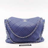 thumbnail Quilted Calfskin Leather Blue Hobo Bag SHW Seri 21 - L'UXE LINK