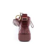 thumbnail Small Gabrielle In Red Aged Smooth Calfskin Quilted With Logo Handle Strap Limited Hobo Bag GHW Seri 30