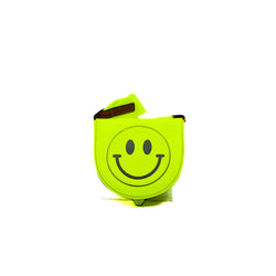 Small Neon Yellow Calfskin Ibiza Smiley Cross Body Bag