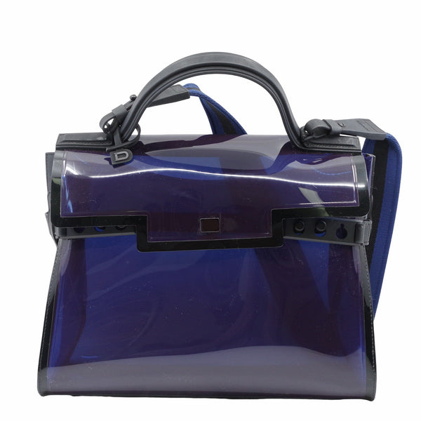 Delvaux Tempete  PVC Dark Night Satchel Navy De Prusse - L'UXE LINK