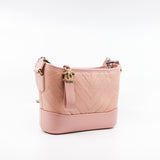 thumbnail Small Gabrielle Chevron Hobo Handbag In Pink Aged Calfskin Multi Hardware Seri 29 - L'UXE LINK