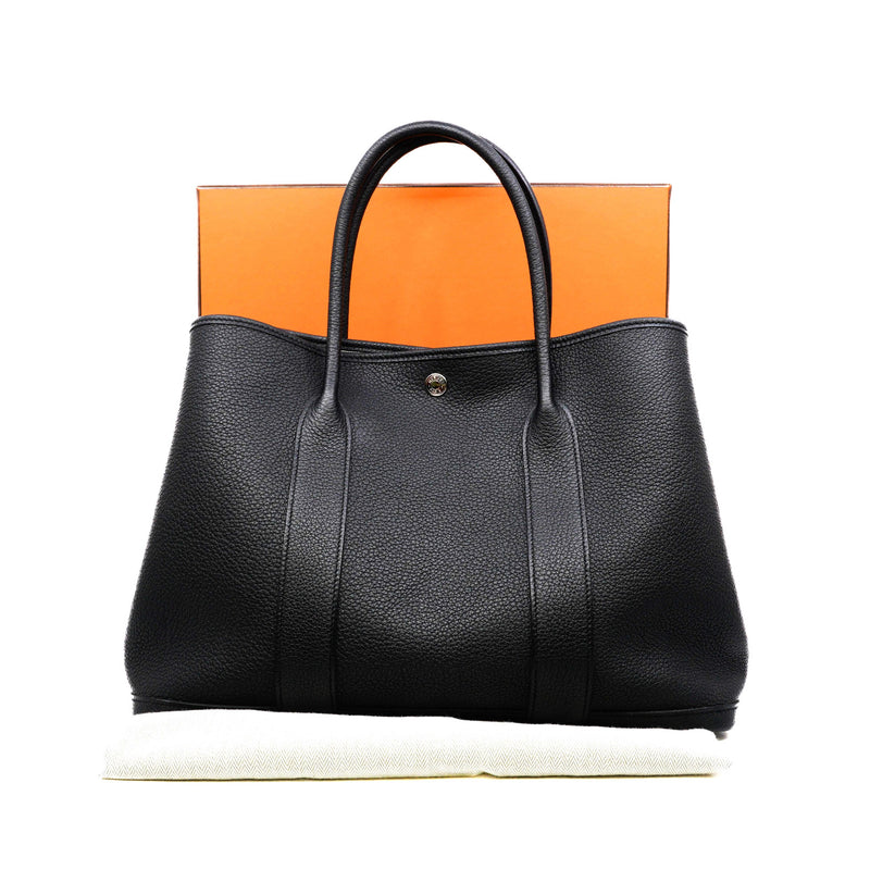 Garden Party 36 Black Negonda Leather Bag Stamp Y - L'UXE LINK