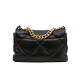 thumbnail 19 Black Quilted Shiny Lambskin Leather Handbag Multi Hardware Seri 31 - L'UXE LINK