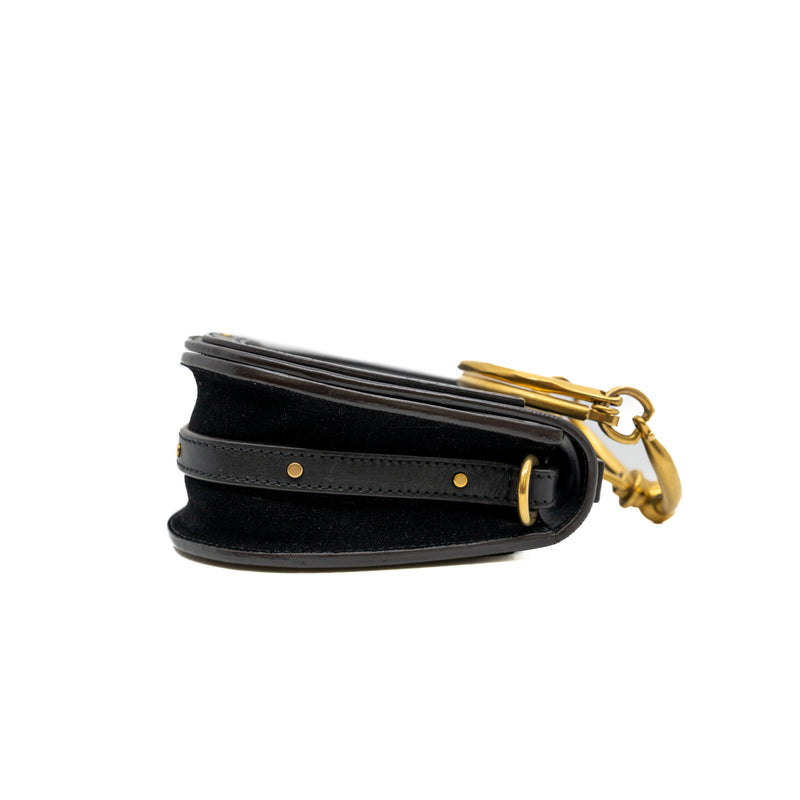 Small Nile Black Calfskin Leather Bracelet Bag GHW