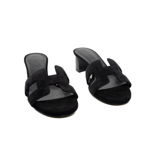 oasis sandal in black suede #35 - L'UXE LINK