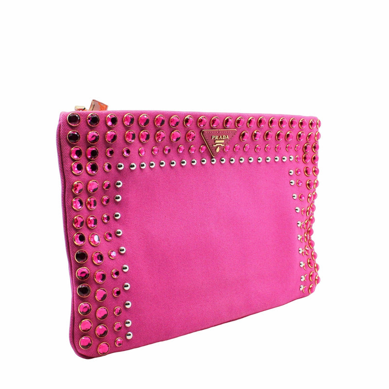 clutch canvas medium pink ghw