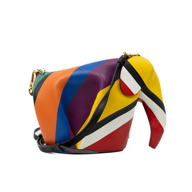 Multicolor Leather Elephant Crossbody Bag GHW