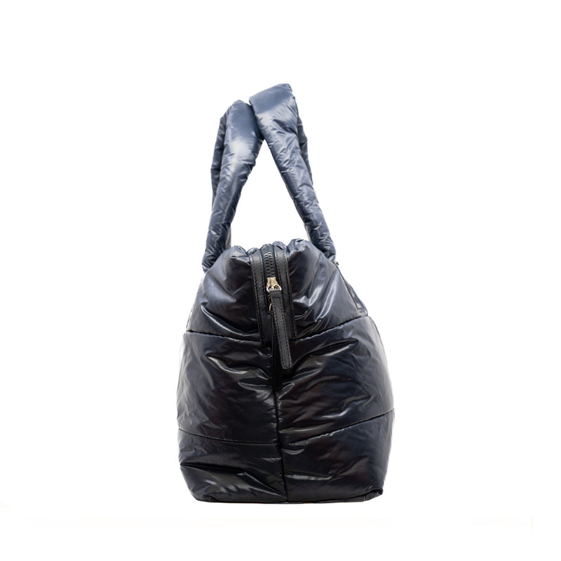 Medium Coco Coon In Nylon And Leather Navy With Bordeaux Reversible Tote Bag Seri 13 - L'UXE LINK