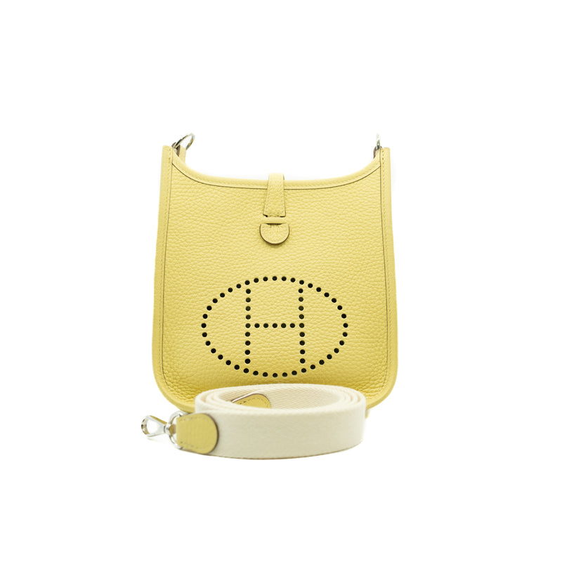 mini Evelyn in tc leather 0Y Limoncello phw x stamp - L'UXE LINK