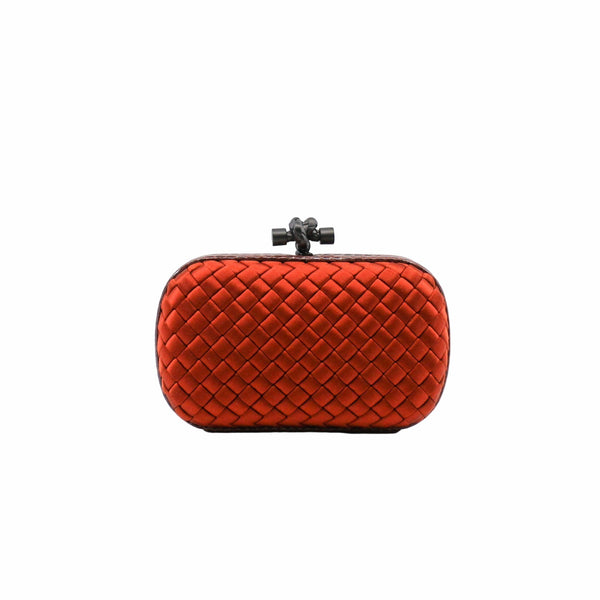 clic clutch in satin orange