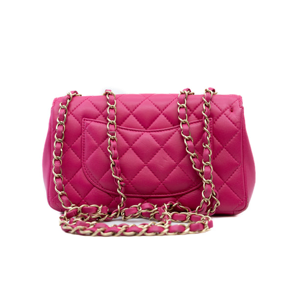 Mini Mademoiselle Chic Flap Bag Lambskin Quilted Pink GHW Seri 21 - L'UXE LINK