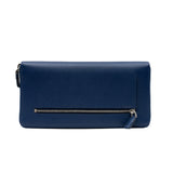 thumbnail Organizer Round Zipper Long Wallet Saffiano Leather Blue - L'UXE LINK