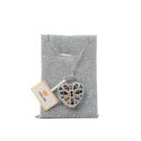 thumbnail 18K White Gold And Diamond Multistone Filigree Heart Pendant Necklace - L'UXE LINK